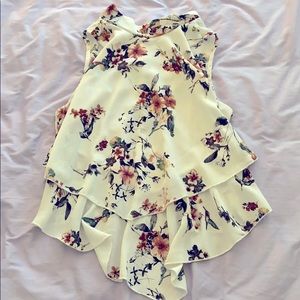 White floral tank top blouse
